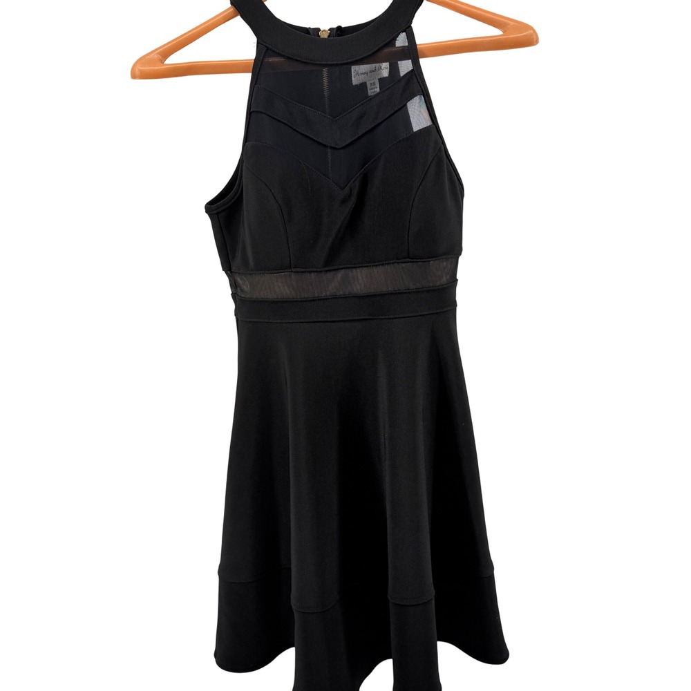 Honey and Rosie Black Halter Neck Fit & Flare Dress - Party Cocktail XS